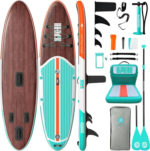 Miniatura 16 de Niphean Tabla de remo inflable con accesorios de SUP, cubierta de EVA antideslizante, tablas de remo inflables de 10 pies 6 pulgadas para adultos