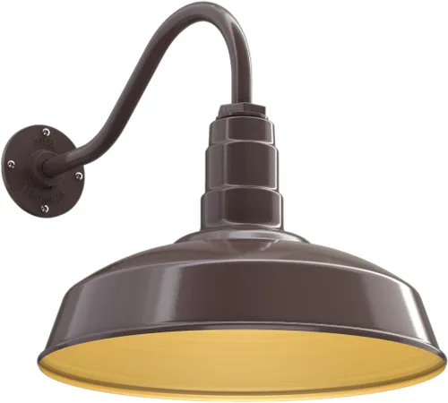 Miniatura 55 de Steel Lighting Co. Gardena - Luz de granero Montaje en pared al aire libre Cúpula de 16 pulgadas Cuello de cisne de 16 pulgadas Luz