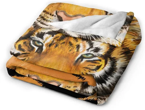 Miniatura 2 de Manta de tigre para aire acondicionado, suave, manta de franela para niños (50 x 40 pulgadas)