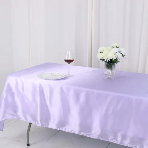 Miniatura 64 de Efavormart - Mantel rectangular de satén, 90 x 132 pulgadas, suave, oblongo, lavable, mantel decorativo de tela sedosa para bodas, fiestas, Plata