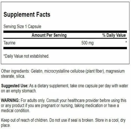 Miniatura 2 de Swanson Taurina - Suplemento de aminoácidos que promueve la producción de energía y el equilibrio de electrolitos - Fórmula natural que apoya