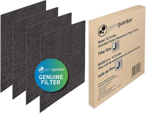 GermGuardian Repuesto de filtro de carbono genuino para filtro HEPA FLT5900 para purificador de aire AC5900WCA, paquete de 4, FLT21CB4