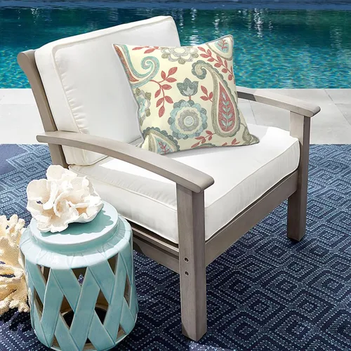 Miniatura 356 de Juego de 2 almohadas para exteriores de 16 x 16 pulgadas, repelentes al agua con interiores, para muebles de patio, hogar, jardín, geometría bohemia