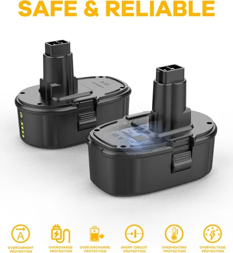 Miniatura 2 de Paquete de 2 baterías de litio de 7.0Ah de repuesto para batería Dewalt de 18 V DC9096 DC9098 DC9099 DE9039 DE9095 + 2 puertos DC9320 cargador dual