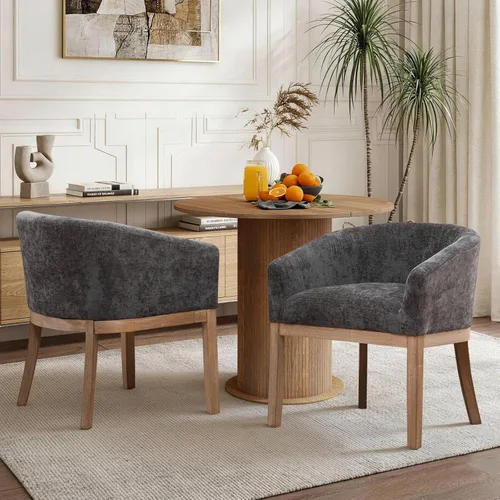 Miniatura 54 de Juego de 6 Sillas de Comedor Tapizadas de Terciopelo, Sillas Laterales de Cocina de Estilo Moderno con Ribete de Tachuelas y Patas de Madera, Anillo