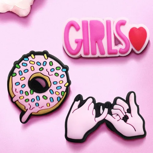 Miniatura 7 de IOKUKI 35 dijes rosados para zapatos para niñas y mujeres, decoración estética de zapatos para sandalias de zuecos, regalos de fiesta rosa