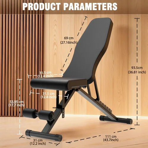 Miniatura 9 de ALSO GO Adjustable Weight Bench, Workout Benches with Leg Extension & Extended Headrest, Foldable Incline Decline Bench Press, Roman Chair, Full