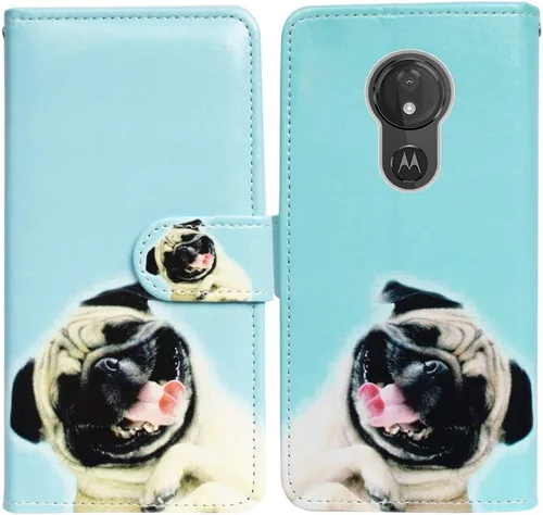 Miniatura 23 de Bcov Funda para Moto G7 Power/Moto G7 Supra, Colorida Libélula Funda de Cuero Flip Funda con Ranura para Tarjeta Titular Kickstand para Motorola