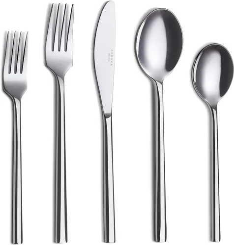 ANNOVA Juego de cubiertos de 20 piezas, servicio para 4, vajilla de acero inoxidable forjado de alta calidad, incluye cuchillos, tenedores,
