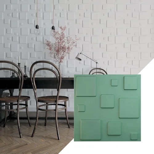 Ekena Millwork 19 5/8 pulgadas de ancho x 19 5/8 pulgadas de alto Devon EnduraWall Panel decorativo de pared 3D, niebla marina (cubre 2.67 pies Sea