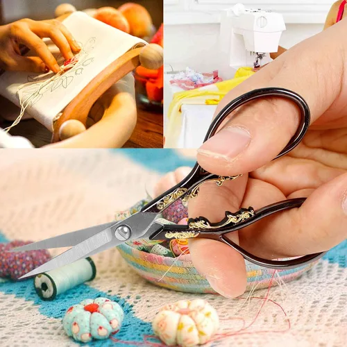 Miniatura 4 de Tijeras vintage BIHRTC estilo europeo para bordado, costura, artesanías, trabajos de arte y uso diario