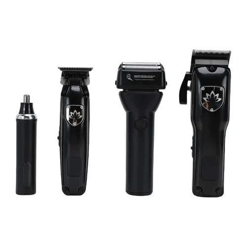 Miniatura 7 de Kit de aseo profesional 4 en 1, cortadora de pelo, recortadora de barba, recortadora de nariz para hombres y mujeres, con palanca cónica ajustable