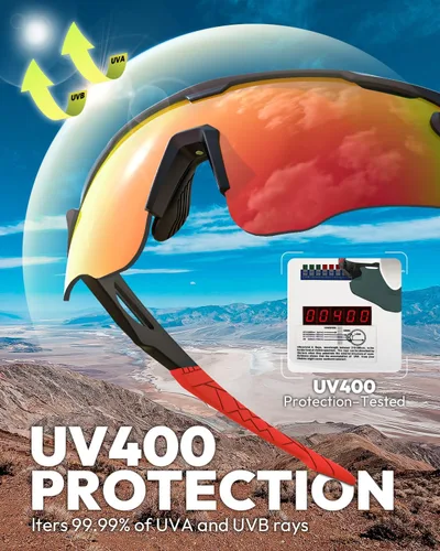 Miniatura 4 de VICTGOAL Gafas de ciclismo para hombres y mujeres con lentes polarizadas, protección UV, gafas de sol de ciclismo TR90 marco para gafas de bicicleta