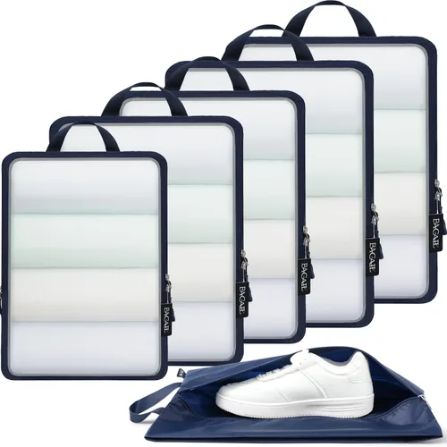 Miniatura 103 de BAGAIL 4 Set/6 Set Ultraligero Compresión Embalaje Cubos Organizador de Embalaje para Accesorios de Viaje Equipaje Maleta Mochila