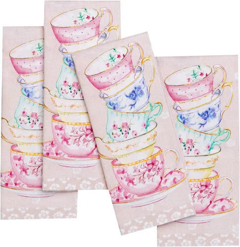 Miniatura 118 de Maison d' Hermine Happy Florals - Juego de 4 servilletas 100% algodón suave y cómodo perfectas para cenas familiares, bodas, fiestas de cóctel, 063