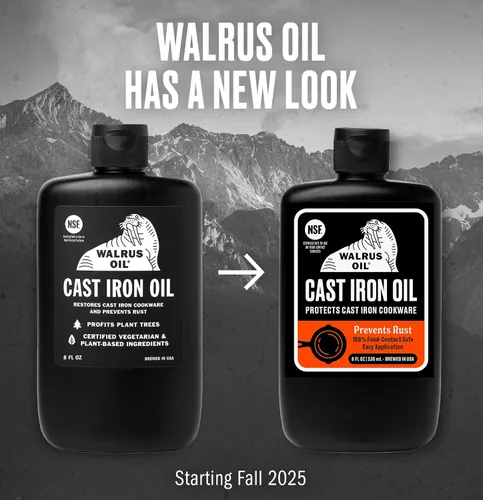 Miniatura 9 de WALRUS OIL - Aceite de hierro fundido, aceite de cártamo de alto punto de humo para condimentos, mantenimiento de hierro fundido. 100% natural