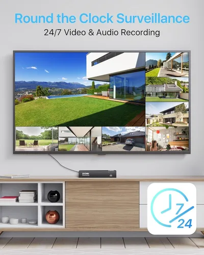 Miniatura 5 de ZOSI Sistema de cámara de seguridad PoE para el hogar con foco 4K de 8 canales, 8 puertos, NVR de 8 canales y 8 MP con disco duro de 2 TB, 4 cámaras