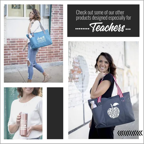 Miniatura 34 de Brooke & Jess Designs Teacher Tote Bag for Work - Teacher Handbag Gifts for Women, Teacher Bag Best Teacher Appreciation Gift