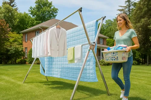 Miniatura 3 de Perchero de Ropa para Secar Plegable para Interior y Exterior, Perchero de Ropa para Secar Portátil Plegable, Perchero de Secado de Ropa
