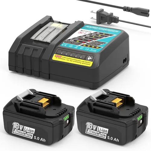 Miniatura 8 de Worthmah Paquete de 2 baterías de litio de 6000 mAh 18 V de larga duración para batería Makita de 18 V BL1860B BL1850B BL1815 BL1840B BL1815