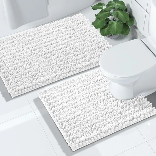 Miniatura 17 de Yimobra - Juego de alfombras de baño de 2 piezas - Alfombra de baño de felpa de lujo extra gruesa de secado rápido, antideslizante súper absorbente