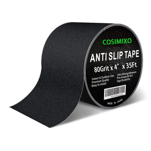 Miniatura 7 de COSIMIXO Cinta Antideslizante de Trabajo Pesado de 1" x 35 Pies, Mejor Fricción de 80 Grit, Agarre, Abrasiva para Escaleras Exterior/Interior Cinta