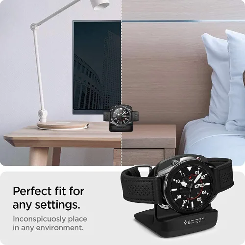 Miniatura 6 de Spigen S352 Diseñado para Galaxy Watch FE, 4, 4 Classic, 3, Active Stand - Negro