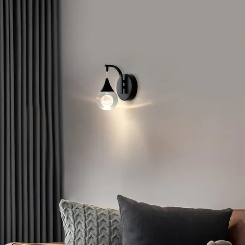 Miniatura 3 de Sedelan Apliques de Pared de Cristal Luna, Iluminación LED Moderna de Pared, 5W Luz de Pared Regulable para Dormitorio Cabecera Baño Sala de Estar