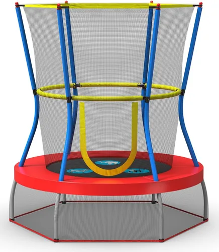 Mini Trampolín con red de recinto Rojo