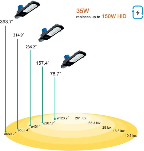 Miniatura 5 de Gebosun Luz de calle LED de 35 W para exteriores, del anochecer al amanecer con sensor de fotocélula, 5400 lm 6000 K, IP65 impermeable