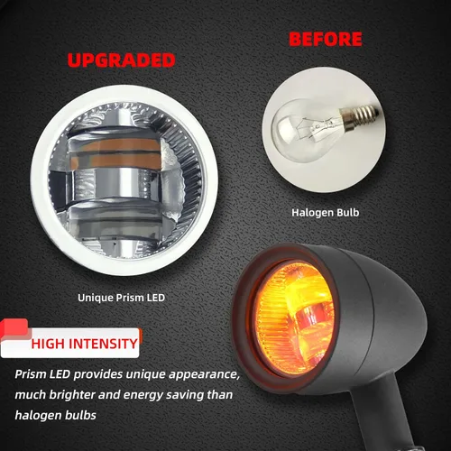 Miniatura 4 de FATECIM 2 luces LED de señal de giro para motocicleta, luces de conducción de alta resistencia, intermitentes traseros para Bobber Harley, Honda