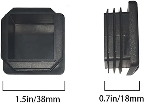 Miniatura 2 de Tapones cuadrados de plástico de 1.5 pulgadas (1.496 in) para poste de tubo cuadrado (paquete de 8)