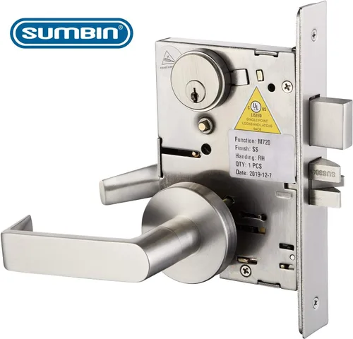 Juego de Manija de Puerta de Palanca de Cerradura de Mortaja Comercial SUMBIN para Puerta de Corredor F13 Función Seccional/Dormitorio