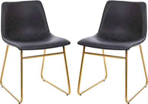 Miniatura 17 de Flash Furniture Butler LeatherSoft - Juego de 2 sillas de altura para mesa de comedor de 18 pulgadas, estilo moderno de mediados de siglo