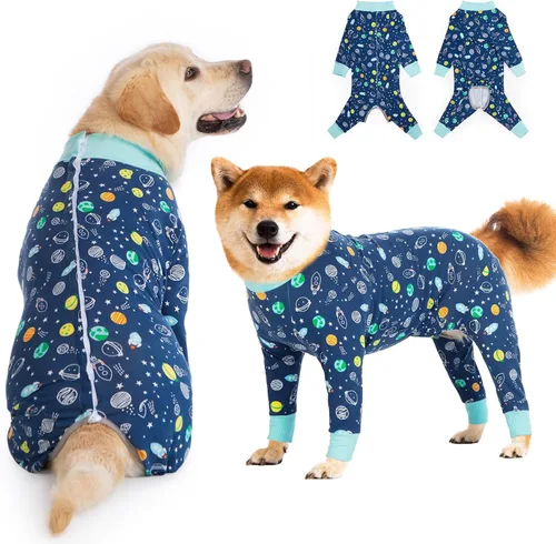 Miniatura 17 de Traje de recuperación para perros grandes y medianos después de la cirugía, mameluco antilameduras suave y transpirable para perros, alternativa al