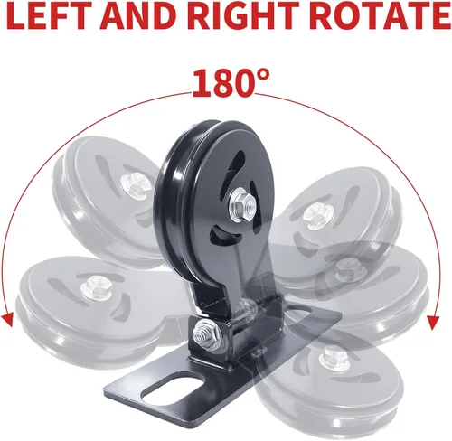 Miniatura 4 de MARLANG Sistema de polea de cable para estante de sentadillas, accesorio de polea giratoria de 180°, pernos M14 para rack de Φ16-1.024 in, máquina