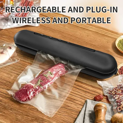 Miniatura 7 de Sellador al vacío portátil inalámbrico para alimentos, incluye 20 bolsas y cortador integrado, mantiene los alimentos frescos para cocina