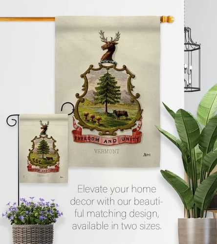 Miniatura 8 de Americana Home & Garden Coat of arms Vermont Garden House Flag Kit Americana States American Territories Republic Country Particular Area Decoration