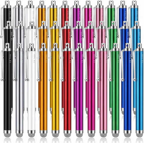 Outus 36 lápices capacitivos de punta de fibra para dispositivos de pantalla táctil universales compatibles con iPhone, iPad, tableta (12 colores)