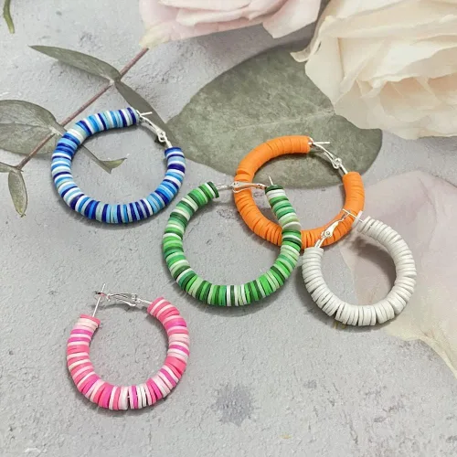 Miniatura 5 de 5000 cuentas de arcilla blanca, arcilla polimérica Heishi, cuentas espaciadoras planas redondas para pulseras, aretes, collares, manualidades hechas