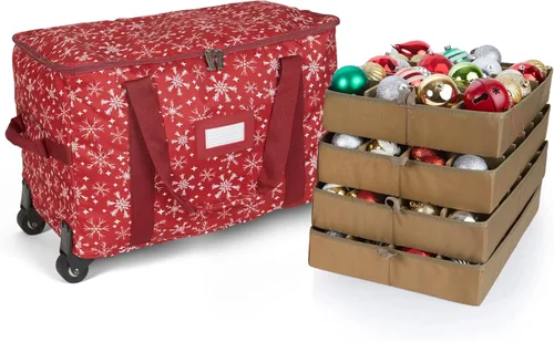 Miniatura 86 de Covermates Keepsakes Bolsa de almacenamiento ajustable para adornos, poliéster resistente, separadores acolchados y bandejas FlexGrid, organizador