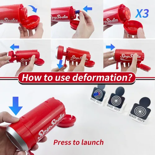 Miniatura 2 de AGM MASTECH Lanzador de dardos de espuma transformadora con 30 dardos suaves y 3 objetivos, modelo coleccionable para adolescentes y adultos