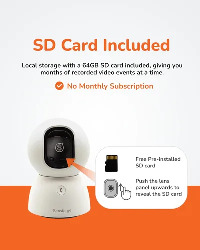 Miniatura 5 de SensForge Cámara de seguridad Pan-Tilt de 2.5K, cámara WiFi de doble banda de 360° para el hogar, detección gratuita de IA humanos y mascotas, nube