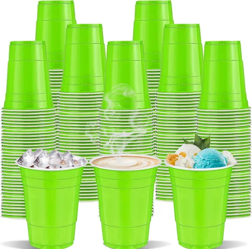 Miniatura 11 de 120 piezas 16 onzas Vasos de plástico amarillos para Acción de Gracias Vasos desechables de plástico amarillos Vasos de fiesta para beber