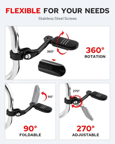Miniatura 3 de Benlari Estriberas de Carretera, Estriberas Ajustables de Acero Inoxidable 304 de 1.25" Compatibles con Harley Touring Street Glide Softail Dyna