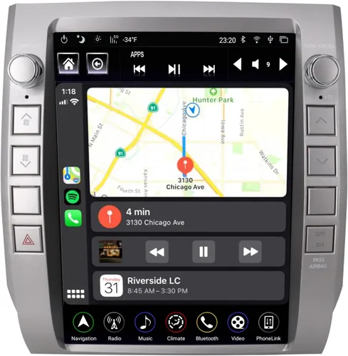 LINKSWELL - Radio de repuesto estilo T de 12.1 pulgadas para Toyota Tundra 2014 a 2020 navegación GPS, unidad principal Android, reproductor