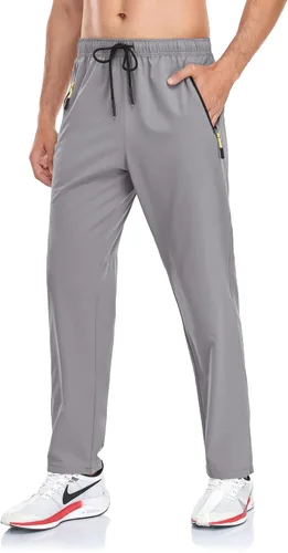 Miniatura 26 de Rapoo Pantalones ligeros para hombre con bolsillos con cremallera, secado rápido, pantalones deportivos de viaje para entrenamiento