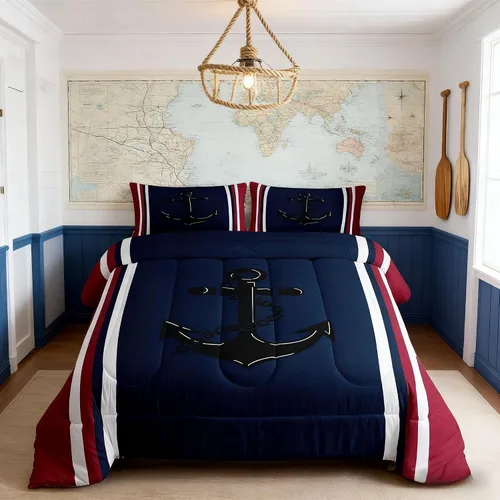 Miniatura 70 de Manfei Go Fishing Juego de edredón tamaño King para niños, juego de ropa de cama con diseño geométrico de peces de bass y rombos, decoración