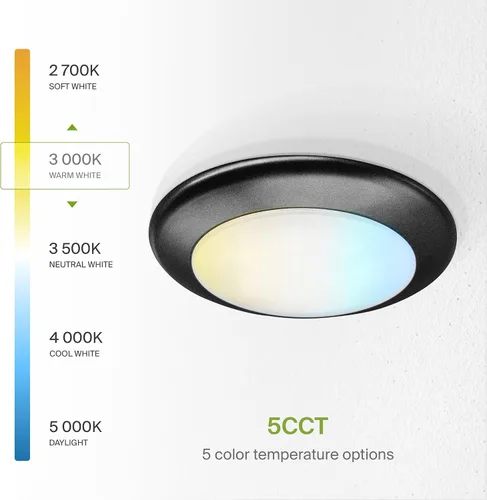 Miniatura 6 de ASD 1 paquete de luces LED de disco de 6 pulgadas, 15W 5CCT 2700K-5000K 1245LM CRI90+, luminaria de techo regulable de montaje empotrado, luces