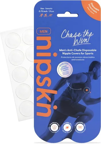 NIPSKIN Men's adhesive Anti-Chafe Nipple Cover for Sports - 10 Disposable Covers & 1 Reusable Cover
